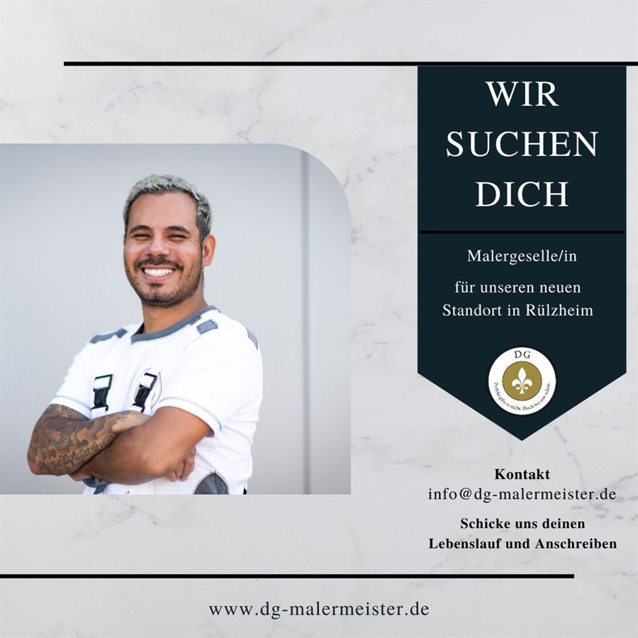 Stellenanzeige: Malergeselle/in für den neuen Standort in Rülzheim gesucht